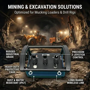 Industrial Wireless Hydraulic Remote Controller with Safety Lock Switch for Mining Drill Rigs
