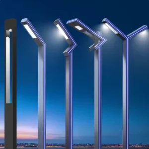 Intelligent LED Solar Street Light Aluminum Pole Waterproof Smart Outdoor Lighting for City Roads AC Power Supply IP65 Rating