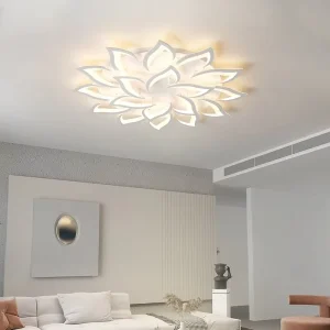 Intelligent Lighting Modern Indoor Surface Mounted Flower Kitchen Bedroom Living Room LED Ceiling Fan LIGHTOPS