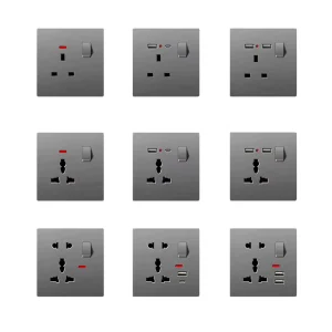 Interface Indicator Light USA EU AU British Standard Multifunctional Wall Switch Socket