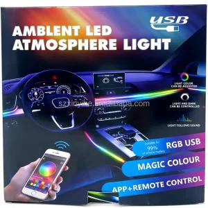 Interior Car LED Strip Lights with App and Remote Control, Music Sync, Color Changing RGB 5V Underglow Lamp