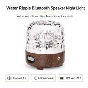Internet Celebrity Dynamic Water Ripple Small Night Light for Sound System Simple High end ABS Battery powered Table Lamp