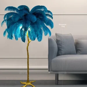 Iron Feather Floor Lamp European and American Style LED Mood Light for Living Room Bedroom Bedside