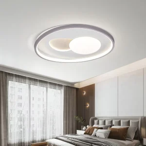 Iron LED Chandelier Ceiling Light with Remote Control and 3-Color Changing Light for Bedroom and Living Room