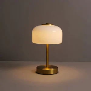 Iron Mushroom Night Light Touch-Charging Cordless Battery Powered Adjustable LED Desk Lamp