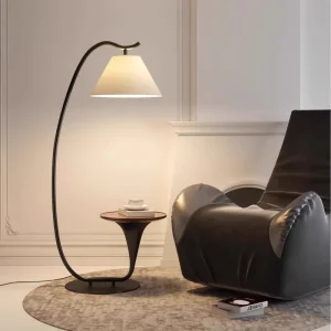 Iron Nordic LED Floor Lamp for Living Room Sofa Side Bedroom Storage with Button Type Control and Warm Light
