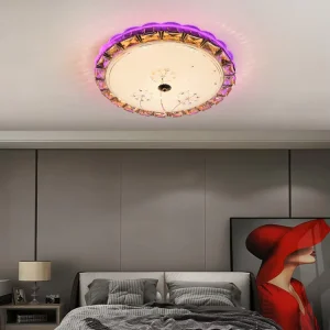 Iron and Glass LED Ceiling Light for Living Room, Bedroom, and Hotel