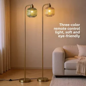 Iron and Glass Nordic European Design Floor Lamp for Living Room Bedroom Study Tea Room Luxury Lighting