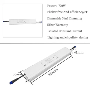Isolated LED Driver 650W 720W 750W 800W Constant Current Waterproof 120 277VAC to 30 56V AC DC Led Power Supply for LED Lighting