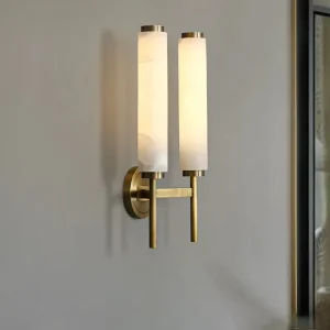 Italian Art Deco LED Wall Lamp Creative Luxury Copper Marble 90 260V Home Bar Bedroom Foyer Lighting Wall Mounted