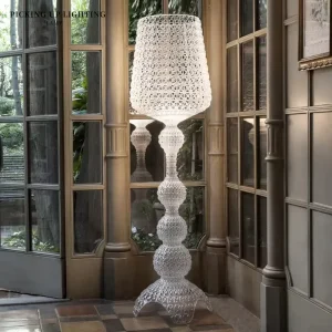 Italian Designer Modern Minimalist Acrylic LED Floor Table Lamp Touch Control 3000K Warm Light D50H166cm for Living Room