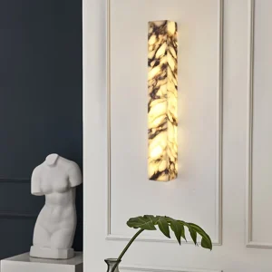 Italian Modern Natural Marble Stone Wall Lamps with Energy Saving LED for Decoration Hotel Living Room LED Wall Lights