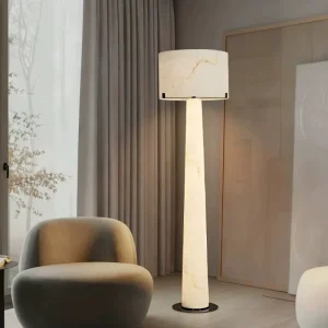 Italian Style Natural Alabaster Floor Lamp With Light Luxury Premium Texture Light for Duplex Hall Living Room and Bedroom