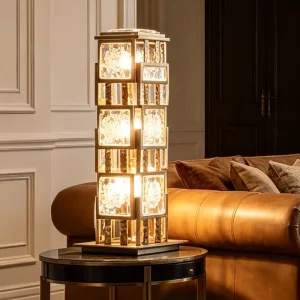 Italian light luxury table lamp living room bedroom study sofa side lamp French retro glass table lamp