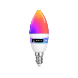 JINK Bulb RGB+CCT Color Changing Smart Light Bulb Matter Compatible 16 Million Colors E14 E27 G10 LED Bulb for Indoor Lighting