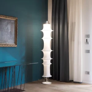 Japanese Modern LED Floor Lamp Handwoven Silk Iron Design Adjustable Height Dimmable 3000K Warm White Light for Living Hotels