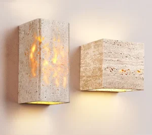 Japanese Style Bedroom Bedside Wall Lamp Yellow Cave Stone Retro Villa Courtyard Outdoor Waterproof Wall Lamp