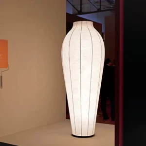 Japanese Style Floor Lamp with Paper Shade Nordic Living Room Beside Sofa Lighting Bedroom Model Room Artistic Standing Lamp