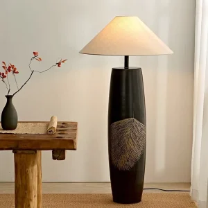 Japanese Wabi Sabi Vintage Hotel Living Room Bedroom Homestay Ceramic Pot Floor Lamp