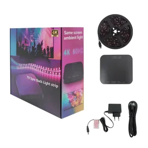 Joystar 3.8m Smart LED TV Backlight Kits 4K UHD 60HZ HDMI 2.0 Sync Box RGBIC IP65 12V 30LEDs m Light Strip for 55 65 Inch TVs