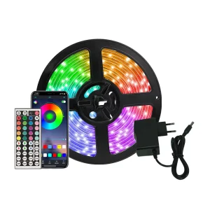 Joystar APP Control and Remote Control 5m Smart Strip Light 30LEDs m RGB Color Change LED Strip Lights for Home Decoration
