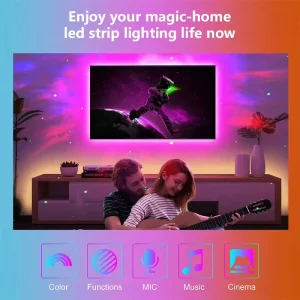 Joystar TV LED Strip Light 2.5M RGB USB Powered Same Frequency Sync Remote Controlled Backlight