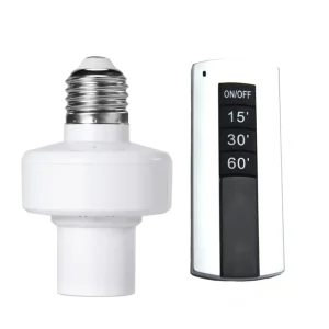 KAIYI KY SJ09 Four Button Smart RF Remote Control 10A E27 Screw Base Wireless Timer Controller Socket Switch 220V 30m 100m Range
