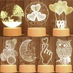 Kanlong Customized 3D LED Night Light Acrylic Lamp Gift Table Lamp Creative USB Custom Pattern for Bedroom Home Sleep Decoration