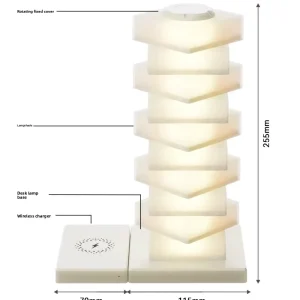 Kids Night Light with 15W Wireless Charging, RGB LED, and DIY Modular Brick Design