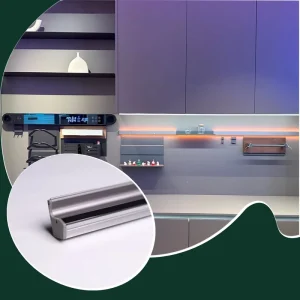 Kitchen Cabinet LED Lighting Handle-Free Aluminum Profile Plastic Shade 12V Remote Control Dimmable Dot-Free Soft Linear Light