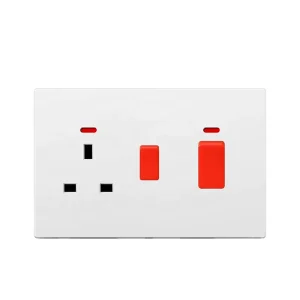 Kitchen Cooker Switch Double Pole British Standard Electrical Wall Switch Socket 13A