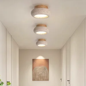 Korean High end Stone LED Art Deco AC Powered Surface Mounted Ceiling Light 3 Color Temp Luxury Home Decor Villa Lighting