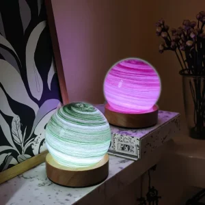 LED 3D Moon Illusion Night Light Kids Customized USB Mini Glass Switch Control Plug-In Warm Bedroom Living Room