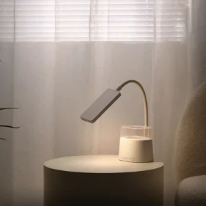 LED Alarm Clock Desk Lamp with RGB Night Light, Pen Holder, and ABS Construction