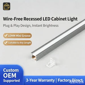 LED Aluminum Cabinet Light for Kitchen Wooden Furniture Quick-Connection Welding-Free Laminate Lamp