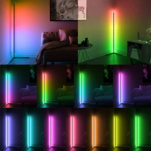 LED App Remote Controlled RGB Aluminum Floor Lamp Nordic Style Modern Minimalist Corner Light
