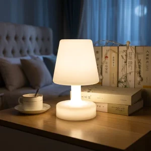 LED Bedside Table Lamp Remote Control 2700K Warm White Battery Included Christmas Decoration IP54 Rated Simple Luxurious Design