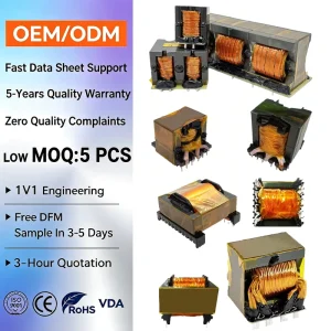 LED Boost Adapter EE EQ EFD Series 7kV 9kV 12kV Output High-Frequency Ferrite-Core Transformer