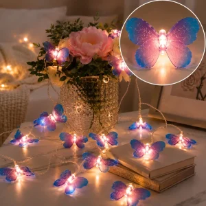 LED Butterfly Fairy String Lights Battery Powered for Home Garden Party Holiday Birthday Wedding Decoration