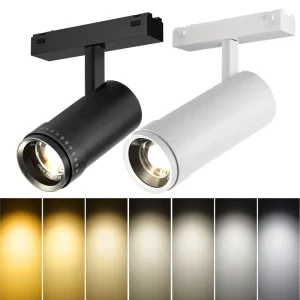 LED COB Line Track Spotlight with Adjustable Color Temperature for Exhibition Halls, Galleries, Hotels, and Living Rooms
