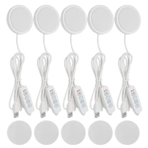 LED Cabinet Light Kit 001, White Cool White Warm White, DC 5V 3W RGB, 3D Printer Puck Lamp, USB Dimmable Cable