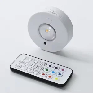LED Cabinet Light with Remote Control, 500mAh Rechargeable Battery, Adjustable Brightness, and Plastic Shade