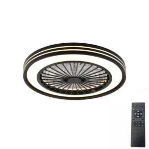 LED Ceiling Fan Light, 6-Speed, 8 Blades, DC Motor, Dimmable, Remote Control