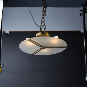 LED Ceiling Lamp for Villa Master Bedroom Clock Marble Cover AC-Powered Surface-Mounted