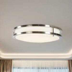 LED Ceiling Light 24W Surface Mounted Plastic Cover Steel Base IP44 Waterproof 3500K Warm White CRI90