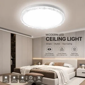 LED Ceiling Light 3-Color Changing for Office Commercial Home Lighting
