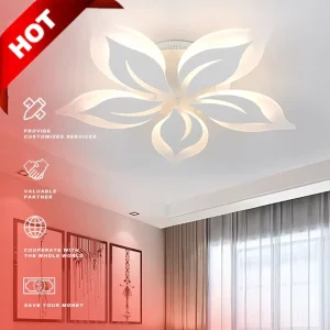 LED Ceiling Light AC Iron Base Surface Mounted Flower Shape Living Room Bedroom