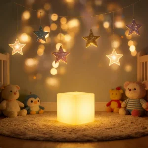 LED Cube Table Lamp Ambient Light Colorful Small Cube Night Light for Restaurant Bedroom Outdoor Garden Shopping Center