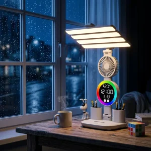 LED Desk Lamp Bedside Reading Lamp Cordless Table Lamp with Pen Holder Foldable Reading Lamp Dimmable Bedside Lamp LED USB