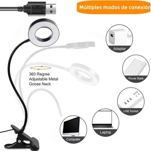 LED Desk Lamp Eye-protective Study Clamp Light Full-spectrum Reading Lamp College Dorms Home Use Night Light Metal CE Certified